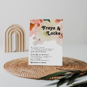 Bold Colorful Floral Traditional Wedding Invitation