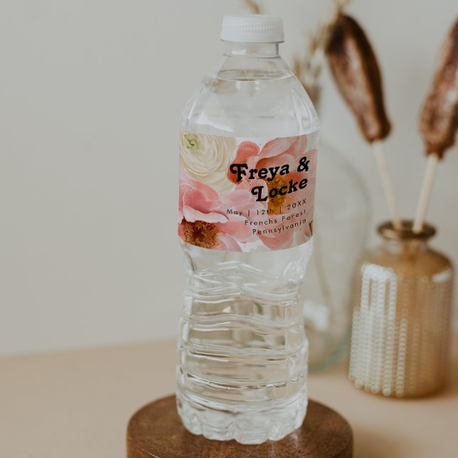 Bold Colorful Floral | Water Bottle Label (Creator Uploaded)