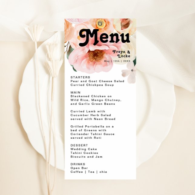 Bold Colorful Floral | Wedding Dinner Menu (Creator Uploaded)