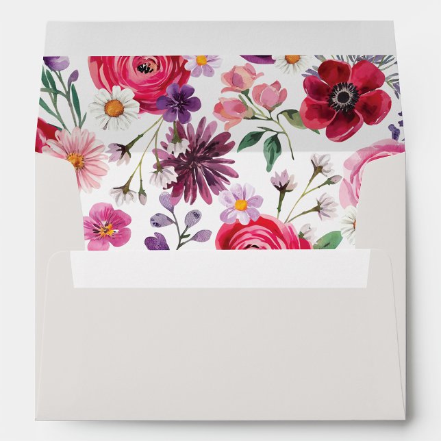 Bold Colorful Floral Wedding Envelope (Bold Colorful Floral Wedding Envelope by Painted Paperie
)