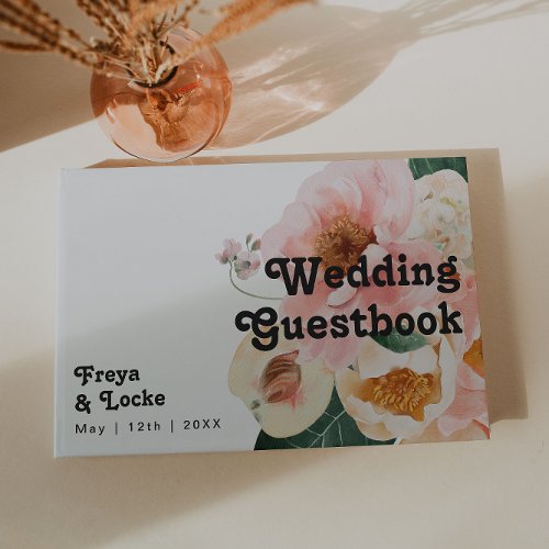 Bold Colorful Floral  Wedding Guestbook