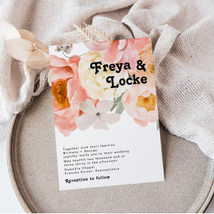 Bold Colorful Floral   Wedding Invitation