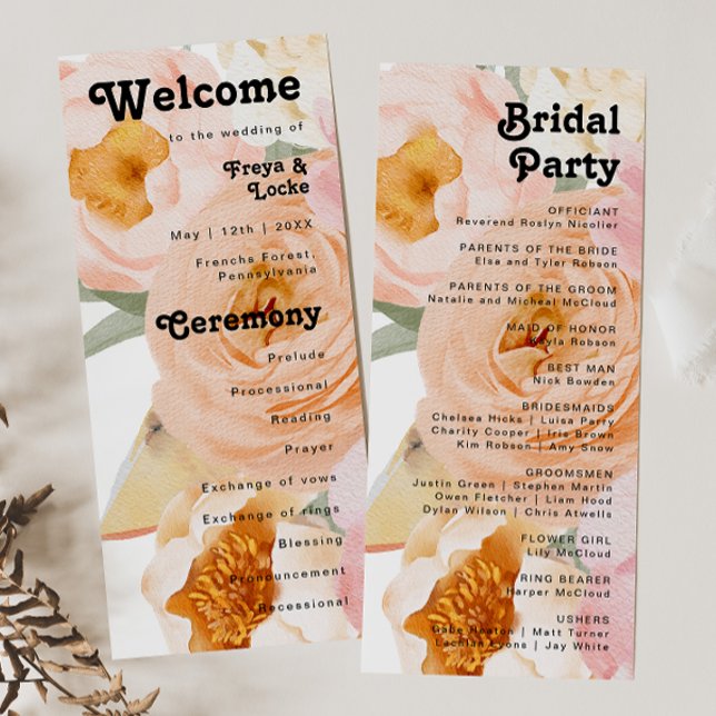 Bold Colorful Floral | Wedding Program (Creator Uploaded)