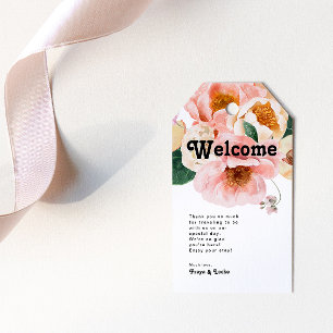Bold Colorful Floral   Wedding Welcome Gift Tags