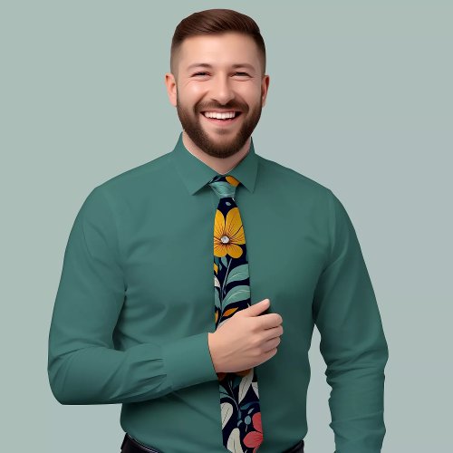 Bold Colorful Flower Tie