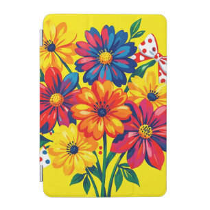 Bold Colorful Flowers Pop Art Bouquet Polka Dot iPad Mini Cover