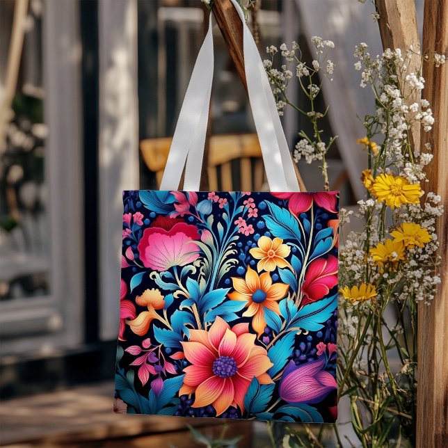 Bold Colorful Flowers  Tote Bag (Creator Uploaded)