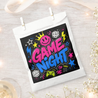 Bold Colorful Graffiti Game Night Party Favor Bag