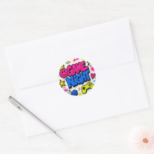 Bold Colorful Graffiti Game Night Sticker