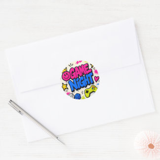 Bold Colorful Graffiti Game Night Sticker