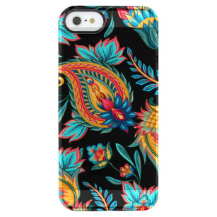 Bold Colorful Hand Drawn Floral Paisley Clear iPhone SE/5/5s Case