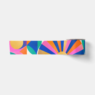 Bold Colorful Happy New Year Greeting Satin Ribbon