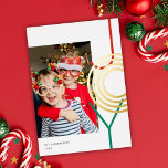 Bold Colorful JOY Holiday Photo Gold Foil Card<br><div class="desc">This fun modern holiday photo card features a classic white background and a vertical photo with the greeting "JOY" in red, green, and partially in foil. On the back you will find the same white background. Further customize this design by adding another photo and/or text to the back! The gold...</div>