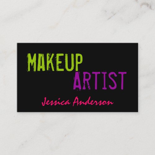 Bold &amp; Colorful Makeup Artist Business Card