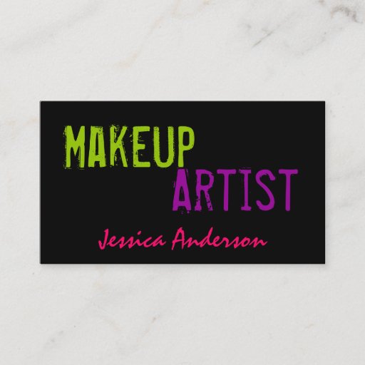 Customizable Bold &amp; Colorful Makeup Artist Business Card