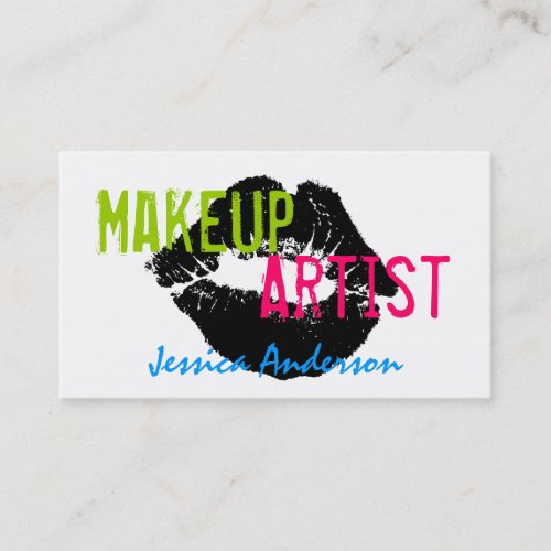 Bold &amp; Colorful Makeup Artist Business Cards