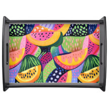 Bold Colorful Melon Summer Fruits Painting