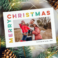 Bold Colorful Merry Christmas Photo