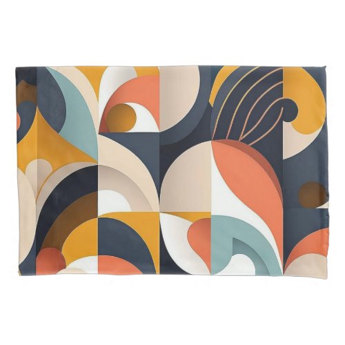Bold Colorful Mid Century Modern Pillow Case