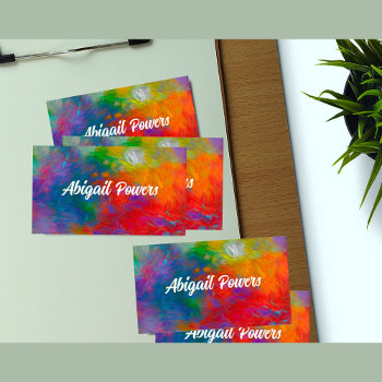 Bold Colorful Modern Abstract Art Red And Blue Business Card by annpowellart at Zazzle