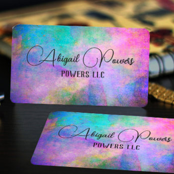 Bold Colorful Modern Watercolor With Turquoise  Business Card by annpowellart at Zazzle