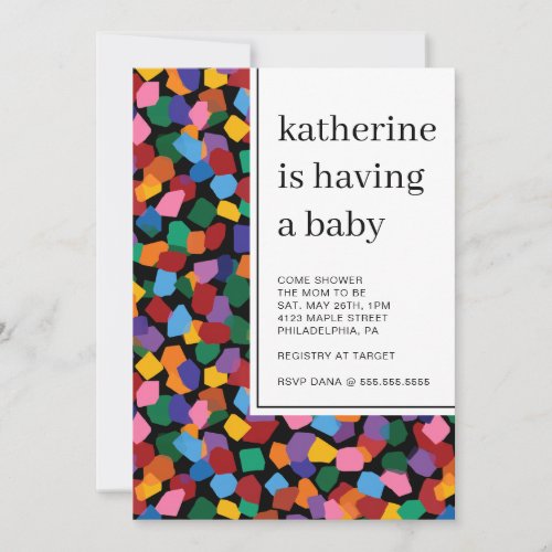 Bold Colorful Mosaic Baby Shower Invitation