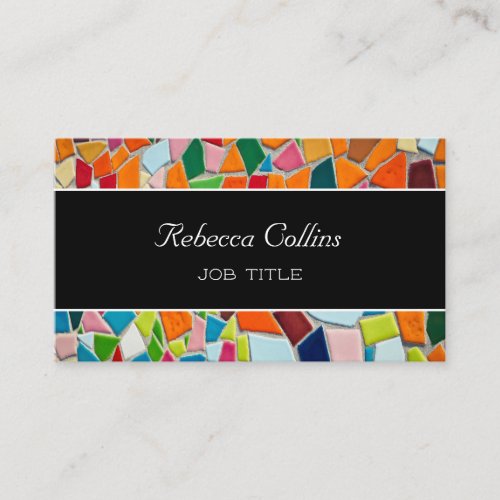 Bold Colorful Mosaic Tiles Business Card