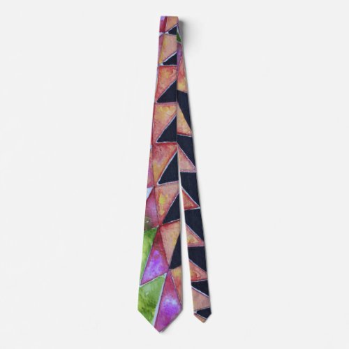 Bold colorful Native American basket design tie