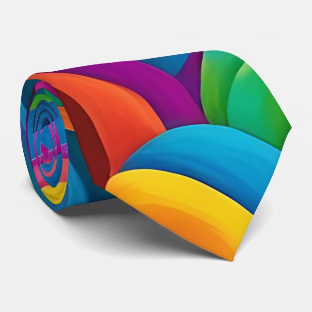 Bold Colorful Paisley Neck Tie (Rolled)