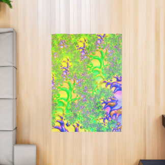 Bold Colorful Psychedelic Funky Acid Trip Fractal Rug