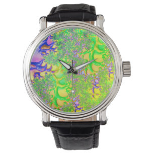 Bold Colorful Psychedelic Funky Acid Trip Fractal Watch