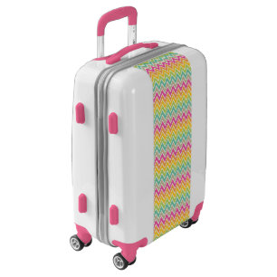 Bold, Colorful Rainbow Chevron Pattern Luggage