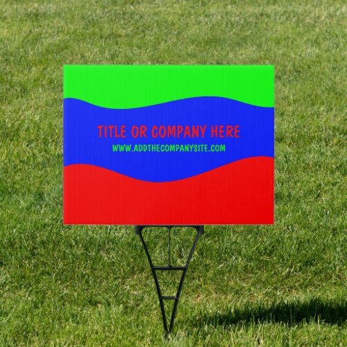 Bold Colorful Red Green Blue Abstract Company Sign