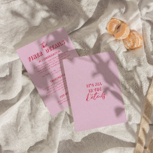 Bold colorful Retro Funky Modern Wedding Details   Enclosure Card