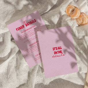 Bold colorful Retro Funky Modern Wedding Details Enclosure Card