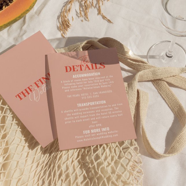 Bold colorful Retro Funky Modern Wedding Details   Enclosure Card (Creator Uploaded)