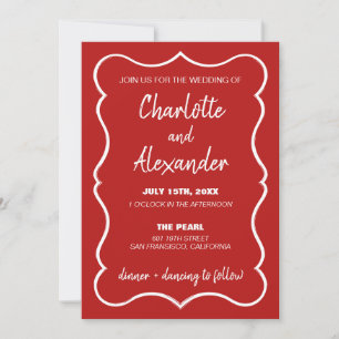 Bold Colorful Retro Funky Wedding Invitation