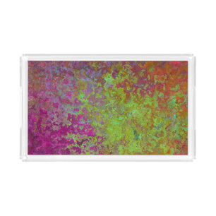 Bold, Colorful, Splatter Paint, Grunge Abstract Acrylic Tray