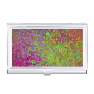 Bold, Colorful, Splatter Paint, Grunge Abstract Business Card Case