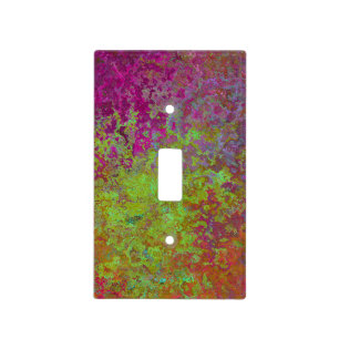 Bold, Colorful, Splatter Paint, Grunge Abstract Light Switch Cover