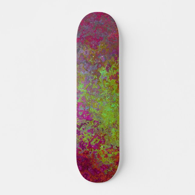 Bold, Colorful, Splatter Paint, Grunge Abstract Skateboard (Front)
