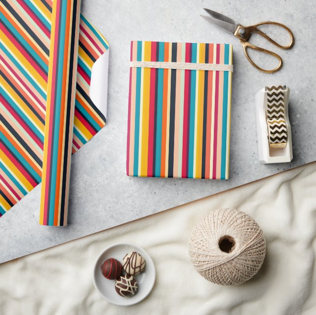 Bold & Colorful Striped Wrapping Paper (Crafts)