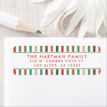 Bold Colorful Stripes Modern Return Address Label