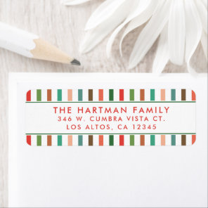 Bold Colorful Stripes Modern Return Address Label