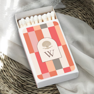 Bold Colorful Stripes Pattern with Monogram Matchboxes