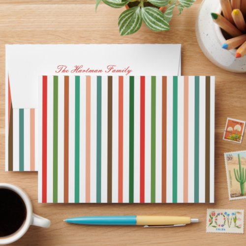 Bold Colorful Stripes Pre_Addressed  Envelope