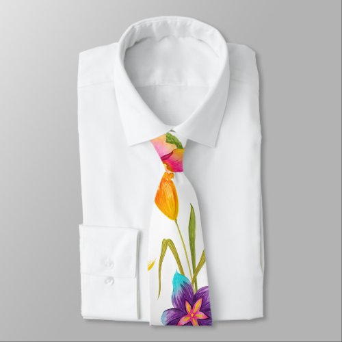 Bold Colorful Summer Print Neck Tie