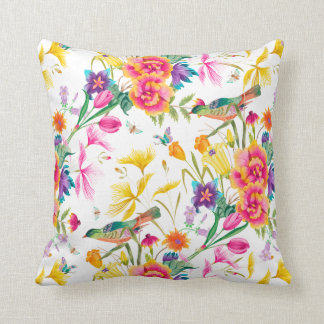 Bold Colorful Summer Print Throw Pillow
