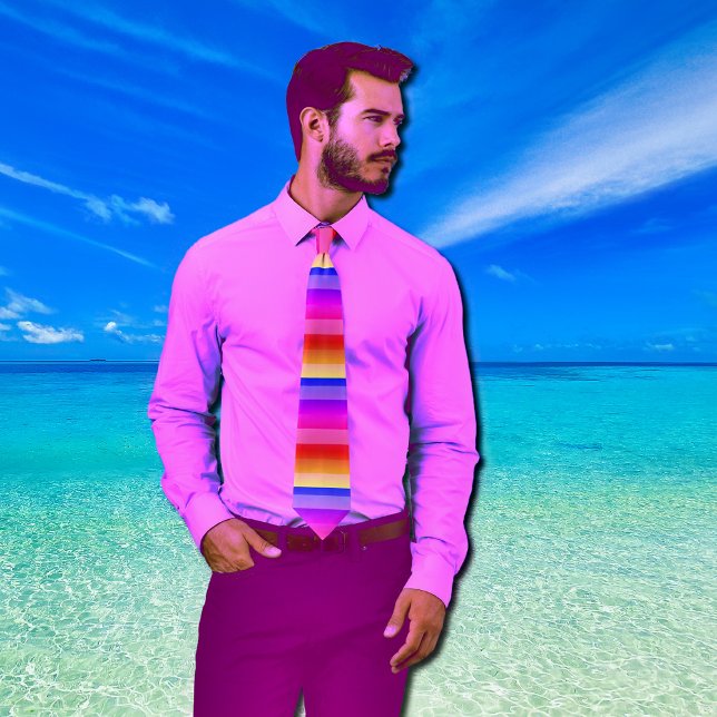 bold colorful summer stripes neck tie (Creator Uploaded)