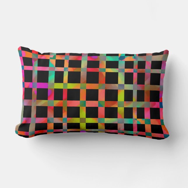 bold colorful throw pillow abstract art pattern (Front)